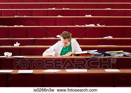 Male student in lecture theatre View Large Photo Image Stock Photo - Male student in lecture theatre. Fotosearch