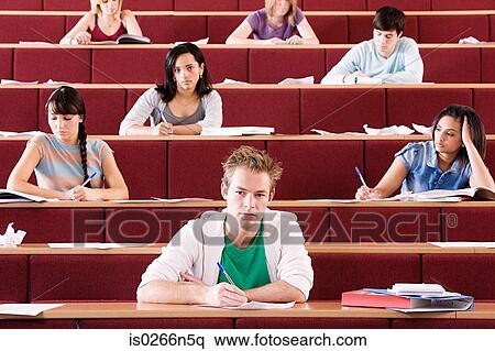 Stock Photography - Students in lecture theatre. Fotosearch