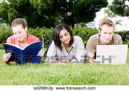 Students working outdoors View Large Photo Image Stock Photography - Students working outdoors. Fotosearch