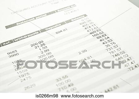 Bank statement View Large Photo Image Stock Photo - Bank statement. Fotosearch