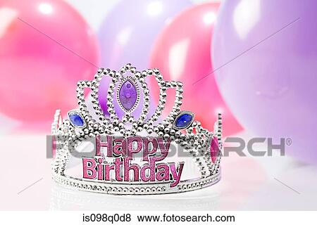 Happy birthday crown and balloons View Large Photo Image Stock Photo - Happy birthday crown and balloons . Fotosearch
