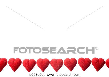 Hearts in a row View Large Photo Image Stock Photograph - Hearts in a row . Fotosearch