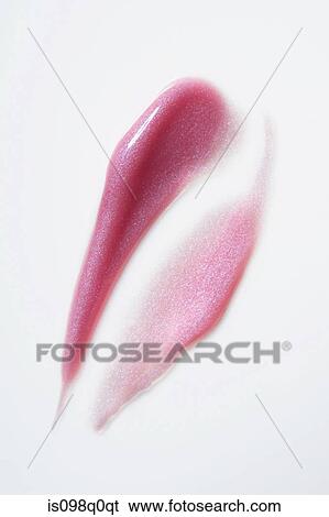 Stock Photograph - Smeared pink lipgloss. Fotosearch