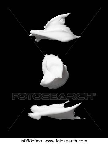 Picture - Three shaving cream shapes. Fotosearch