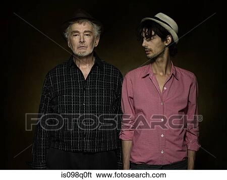 Portrait of a senior and young man View Large Photo Image Stock Photograph - Portrait of a senior and young man. Fotosearch