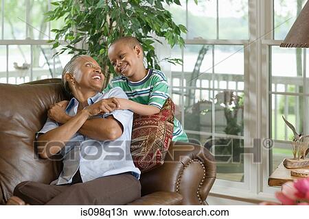 A grandmother and grandson View Large Photo Image Picture - A grandmother and grandson. Fotosearch