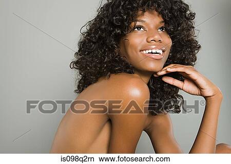 Portrait of a topless young woman View Large Photo Image Picture - Portrait of a topless young woman. Fotosearch