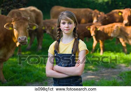 Portrait of a girl on a farm View Large Photo Image Stock Photograph - Portrait of a girl on a farm. Fotosearch