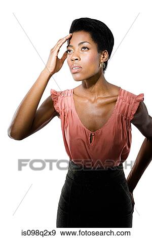 Stock Photo - Stressed young woman. Fotosearch