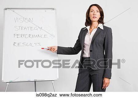 Stock Photo - A lecturer pointing at a whiteboard. Fotosearch