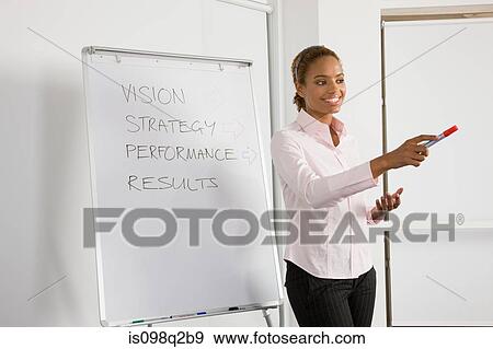 Stock Photo - A lecturer pointing. Fotosearch