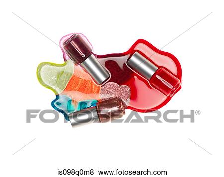 Spilt bottles of nail polish View Large Photo Image Stock Photo - Spilt bottles of nail polish . Fotosearch