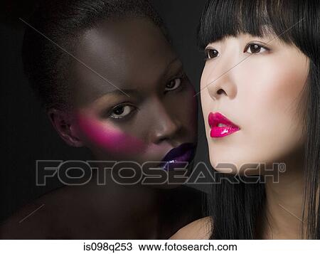 Women with bright makeup View Large Photo Image Stock Image - Women with bright makeup. Fotosearch
