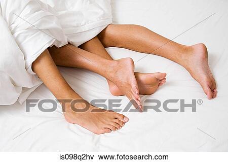Legs sticking out of a duvet View Large Photo Image Stock Photo - Legs sticking out of a duvet. Fotosearch