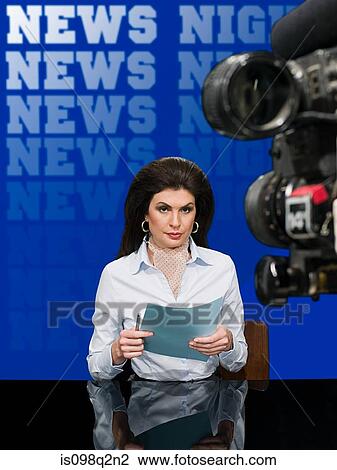 News presenter and camera View Large Photo Image Stock Image - News presenter and camera. Fotosearch