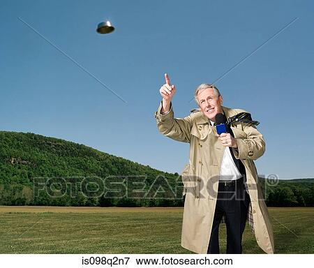 News presenter and ufo View Large Photo Image Stock Photo - News presenter and ufo. Fotosearch