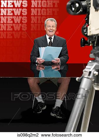 News presenter in shorts View Large Photo Image Stock Image - News presenter in shorts. Fotosearch