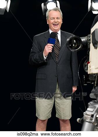 News presenter in shorts View Large Photo Image Stock Image - News presenter in shorts. Fotosearch