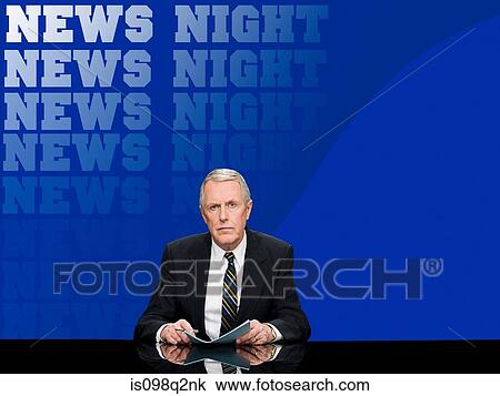Stock Image - News presenter. Fotosearch