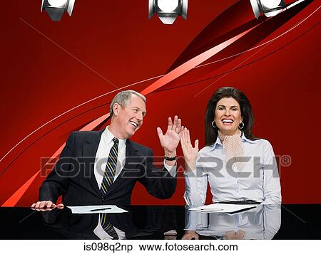 News presenters in studio View Large Photo Image Stock Photography - News presenters in studio. Fotosearch