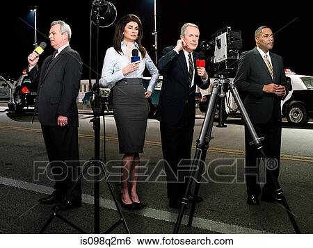 Stock Photograph - News presenters. Fotosearch