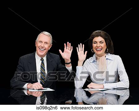 Stock Photograph - News presenters. Fotosearch