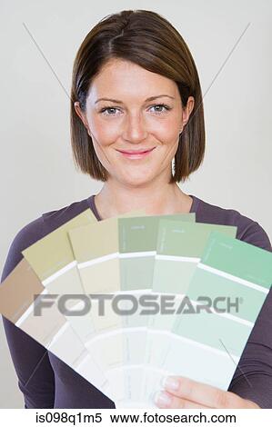 Portrait of a woman and paint swatches View Large Photo Image Stock Photography - Portrait of a woman and paint swatches. Fotosearch