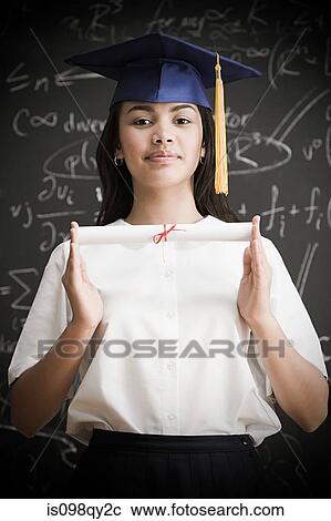 Stock Image - Graduating girl. Fotosearch