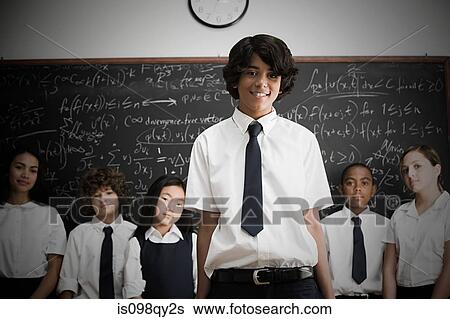 Students in front of blackboard View Large Photo Image Stock Photograph - Students in front of blackboard. Fotosearch