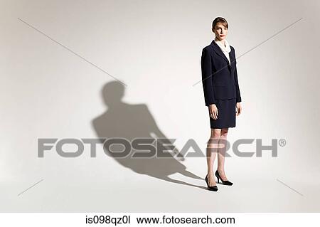 Businesswoman and shadow View Large Photo Image Stock Image - Businesswoman and shadow. Fotosearch