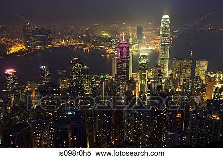 Hong kong cityscape at night View Large Photo Image Stock Photography - Hong kong cityscape at night. Fotosearch