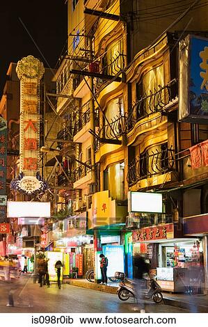 Shanghai street at night View Large Photo Image Stock Image - Shanghai street at night. Fotosearch