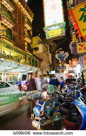 Shanghai street at night View Large Photo Image Stock Photograph - Shanghai street at night. Fotosearch
