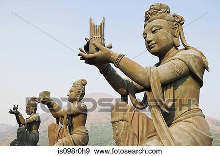 Statues near tian tan buddha View Large Photo Image Stock Photo - Statues near tian tan buddha. Fotosearch