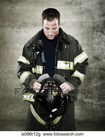 Portrait of a firefighter View Large Photo Image Stock Image - Portrait of a firefighter. Fotosearch