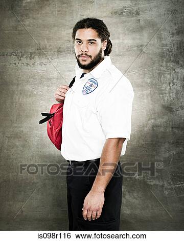Portrait of a paramedic View Large Photo Image Stock Photograph - Portrait of a paramedic. Fotosearch