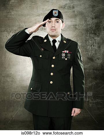 Portrait of a soldier saluting View Large Photo Image Picture - Portrait of a soldier saluting. Fotosearch