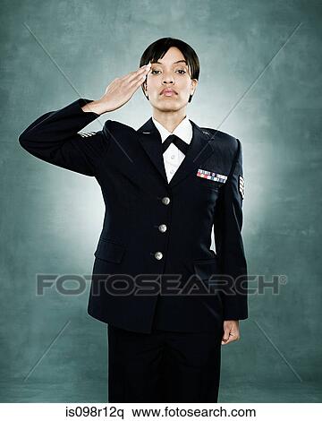 Portrait of an air woman saluting View Large Photo Image Stock Photography - Portrait of an air woman saluting. Fotosearch