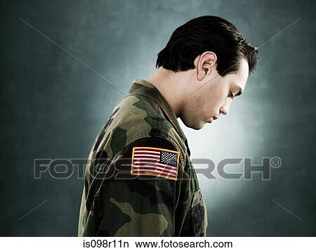Picture - Profile of a soldier. Fotosearch