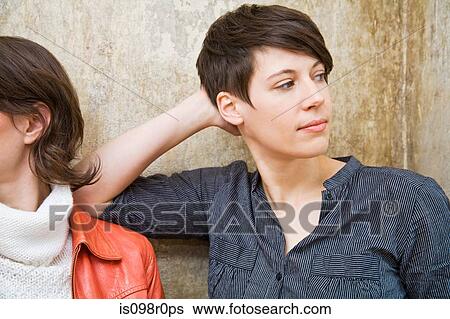 Stock Photograph - A lesbian couple. Fotosearch