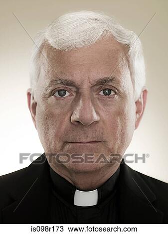 Stock Image - A headshot of a priest. Fotosearch