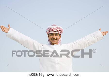 Portrait of a boy with his arms open View Large Photo Image Stock Image - Portrait of a boy with his arms open. Fotosearch