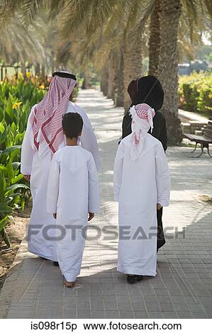 Stock Photography - Rear view of a family walking. Fotosearch