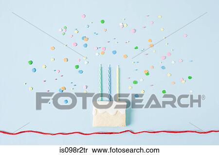 Stock Photography - Biscuit birthday cake. Fotosearch