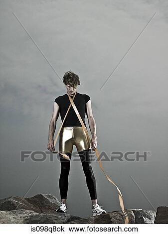 Stock Image - Athlete with ribbon. Fotosearch