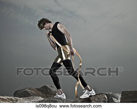 Athlete with ribbon View Large Photo Image Stock Photograph - Athlete with ribbon. Fotosearch