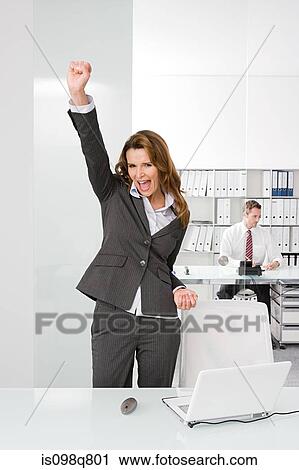 Businesswoman celebrating View Large Photo Image Stock Image - Businesswoman celebrating. Fotosearch