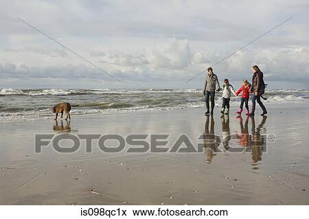 Family and dog by the sea View Large Photo Image Stock Photo - Family and dog by the sea. Fotosearch