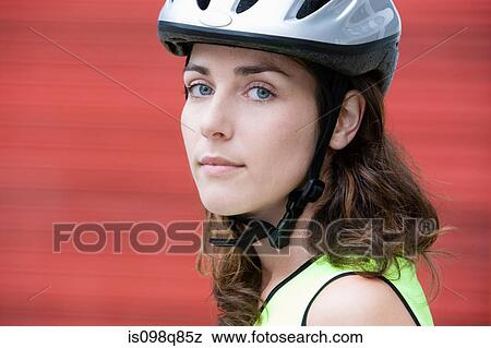 Female cyclist View Large Photo Image Stock Photo - Female cyclist. Fotosearch