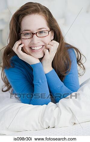 Stock Image - Portrait of a young woman. Fotosearch